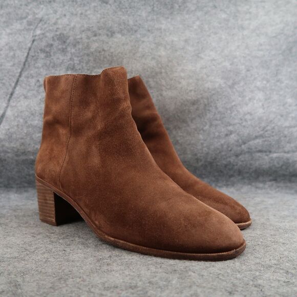 Madewell Shoes Womens 11 Bootie Leather Block Heel Pauline Fashion Boho Boot Zip - Picture 1 of 16